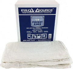 PRO-SOURCE - 13 Inch Long x 14 Inch Wide Virgin Cotton Shop Towels & Industrial Rags - White, Huck Toweling, Medium Lint Level, 50 Sheets per Pack - Benchmark Tooling