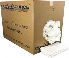 PRO-SOURCE - 12 Inch Long x 20 Inch Wide Virgin Cotton Diaper Rags - White, Knit, Lint Free, 50 Lbs. at 2 to 4 per Pound, Box - Benchmark Tooling