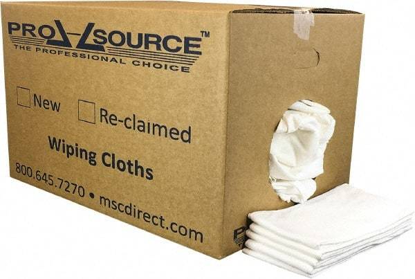 PRO-SOURCE - 12 Inch Long x 20 Inch Wide Virgin Cotton Diaper Rags - White, Lint Free, 25 Lbs. at 2 to 4 per Pound, Box - Benchmark Tooling