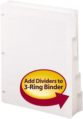 SMEAD - 8 1/2 x 11" 5 Tabs, 3-Hole Punched, Tab Divider - White - Benchmark Tooling