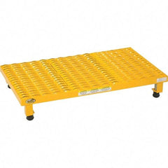 Vestil - 5" High x 19" Wide x 36" Deep, Yellow Step Stand - Steel, 500 Lb Capacity - Benchmark Tooling