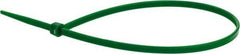 Value Collection - 9.8" Long Green Nylon Standard Cable Tie - 40 Lb Tensile Strength, 70mm Max Bundle Diam - Benchmark Tooling
