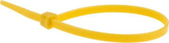 Value Collection - 8" Long Yellow Nylon Standard Cable Tie - 50 Lb Tensile Strength, 54mm Max Bundle Diam - Benchmark Tooling