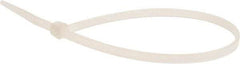 Value Collection - 8" Long Natural (Color) Nylon Standard Cable Tie - 40 Lb Tensile Strength, 54mm Max Bundle Diam - Benchmark Tooling