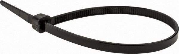 Value Collection - 8" Long Black Nylon Standard Cable Tie - 50 Lb Tensile Strength, 54mm Max Bundle Diam - Benchmark Tooling