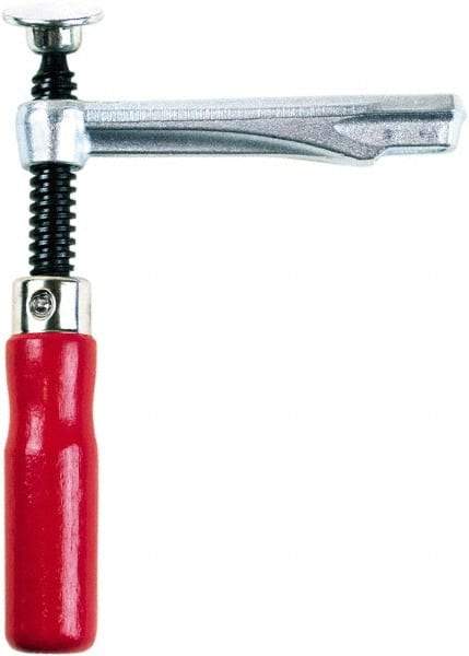 Bessey - 1,450 Lb Clamping Pressure, Steel, Straight Handle, SLV Bar & Pipe Clamping Arm - 4-3/4" Throat Depth - Benchmark Tooling