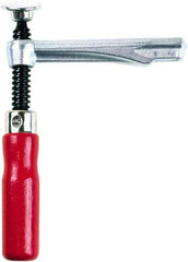 Bessey - 1,450 Lb Clamping Pressure, Steel, Straight Handle, SLV Bar & Pipe Clamping Arm - 4-3/4" Throat Depth - Benchmark Tooling