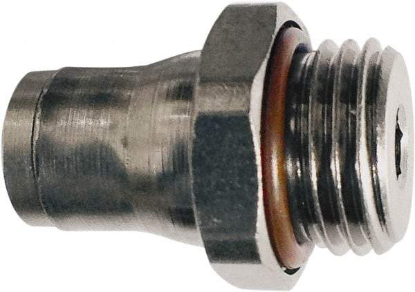 Legris - 12mm Outside Diam, 1/2 BSPP, Nickel Plated Brass Push-to-Connect Tube Male Connector - 435 Max psi, Tube to Male BSPP Connection, FKM O-Ring - Benchmark Tooling