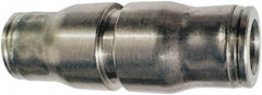 Legris - 1/4" Outside Diam, Nickel Plated Brass Push-to-Connect Tube Union - 435 Max psi, Tube to Tube Connection, FKM O-Ring - Benchmark Tooling