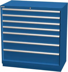 LISTA - 7 Drawer, Modular Storage Cabinet - Steel, 40-1/4" Wide x 22-1/2" Deep x 41-3/4" High, Blue - Benchmark Tooling