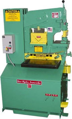 Uni-Hydro - 6" Throat Depth, 56 Ton Punch Pressure, 1-3/8" in 1/2" Punch Capacity Ironworker - 5 hp, 3 Phase, 220/480 Volts, 33" Wide x 57" High x 27-1/4" Deep - Benchmark Tooling