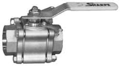 Sharpe Valves - 1-1/2" Pipe, Full Port, Stainless Steel Standard Ball Valve - 3 Piece, Inline - One Way Flow, FNPT x FNPT Ends, Locking Lever Handle, 1,000 WOG, 125 WSP - Benchmark Tooling