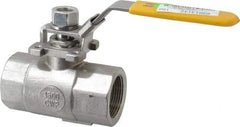 Sharpe Valves - 1-1/4" Pipe, Standard Port, Stainless Steel Steam Service Ball Valve - 1 Piece, Inline - One Way Flow, FNPT x FNPT Ends, Locking Lever Handle, 1,500 WOG, 250 WSP - Benchmark Tooling