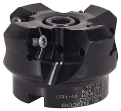 Kennametal - 6" Cut Diam, 2" Arbor Hole, 4.5mm Max Depth of Cut, 45° Indexable Chamfer & Angle Face Mill - 10 Inserts, HNGJ 535ANENLD Insert, Right Hand Cut, 10 Flutes, Series KSHR - Benchmark Tooling