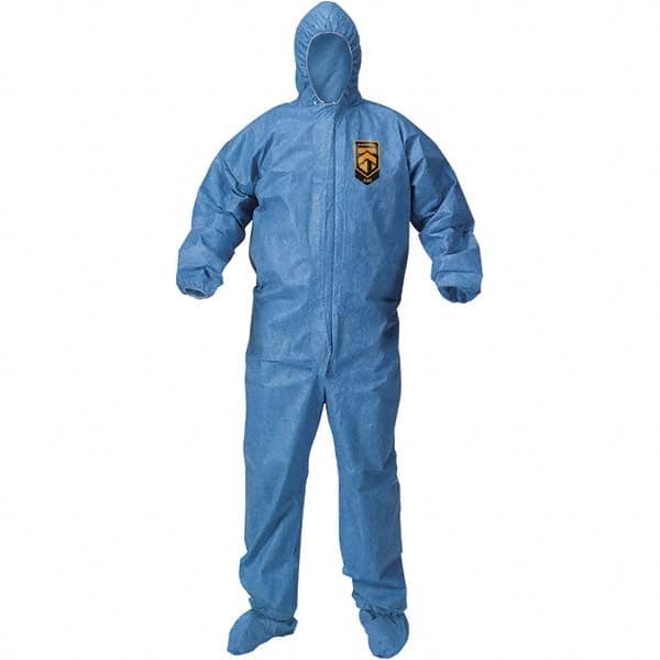 KleenGuard - Size XL Polypropylene General Purpose Coveralls - Blue, Zipper Closure, Elastic Cuffs, Elastic Ankles, Taped Seams - Benchmark Tooling