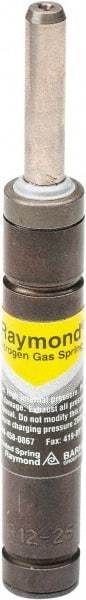 Associated Spring Raymond - 6mm Rod Diam, 12mm Diam, 75mm Max Stroke, Nitrogen Gas Spring Cylinder - 120mm Body Length, 195mm OAL, 164 Lb Full Stroke Spring Force, 290 psi Initial Charge - Benchmark Tooling