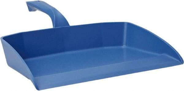 Vikan - 12-1/2" Wide Handheld Dustpan - Plastic Body, 4-1/2" Handle, Blue - Benchmark Tooling