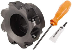 Kennametal - 5" Cut Diam, 1-1/2" Arbor Hole, 4.45mm Max Depth of Cut, 30° Indexable Chamfer & Angle Face Mill - 8 Inserts, HNGJ 0604... Insert, Right Hand Cut, 8 Flutes, Through Coolant, Series Dodeka Mini HD - Benchmark Tooling