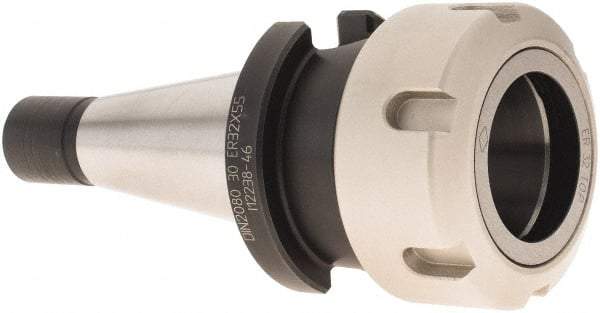 Iscar - 2mm to 20mm Capacity, 55mm Projection, DIN2080-30 Taper Shank, ER32 Collet Chuck - 0.0001" TIR, Through-Spindle - Exact Industrial Supply