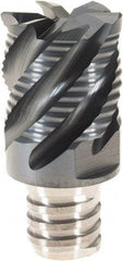 Iscar - MM ERS Grade IC908 Carbide End Milling Tip Insert - TiAlN Finish, 6 Flutes, 3/4" Cutting Diam, 0.59" Depth of Cut, 1" Extension, 45° Helix - Benchmark Tooling