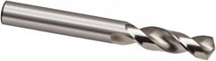 Guhring - 4mm 130° Spiral Flute High Speed Steel Screw Machine Drill Bit - Bright Finish, Right Hand Cut, 22mm Flute Length, 55mm OAL, Cone Relief Point, Straight Shank - Benchmark Tooling