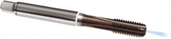 Guhring - M10x1.50 Metric, 4 Flute, TiAlN Finish, Cobalt Spiral Point Tap - Modified Bottoming Chamfer, Right Hand Thread, 100mm OAL, 6HX Class of Fit, Series 318 - Exact Industrial Supply