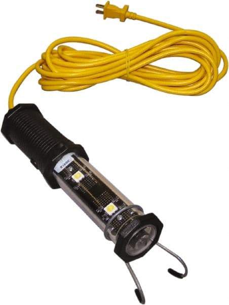 Made in USA - 120 VAC, 4 Watt, Electric, LED Portable Handheld Work Light - 25' Cord, 1 Head - Benchmark Tooling