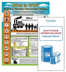 NMC - GHS General Safety & Accident Prevention Training Kit - English, 18" Wide x 24" High, White Background, Includes What is GHS Poster & Booklets - Benchmark Tooling