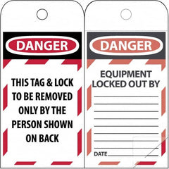 NMC - 3" High x 6" Long, DANGER \x96 DO NOT OPERATE, English Safety & Facility Lockout Tag - Tag Header: Danger, 2 Sides, Black & Red Poly - Benchmark Tooling