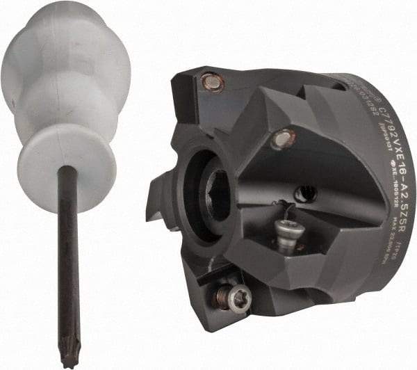 Kennametal - 2-1/2" Cut Diam, 0.138" Max Depth, 1" Arbor Hole, 5 Inserts, XE 16 Insert Style, Indexable Copy Face Mill - C7792VXE16-A2.5Z05R Cutter Style, 1.574" High, Through Coolant, Series 7792 - Benchmark Tooling