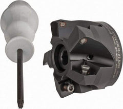 Kennametal - 2-1/2" Cut Diam, 0.138" Max Depth, 1" Arbor Hole, 5 Inserts, XE 16 Insert Style, Indexable Copy Face Mill - C7792VXE16-A2.5Z05R Cutter Style, 1.574" High, Through Coolant, Series 7792 - Benchmark Tooling