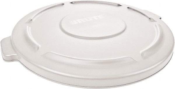 Rubbermaid - Round Lid for Use with 55 Gal Round Trash Cans - White, Polyethylene, For Brute Trash Cans - Benchmark Tooling