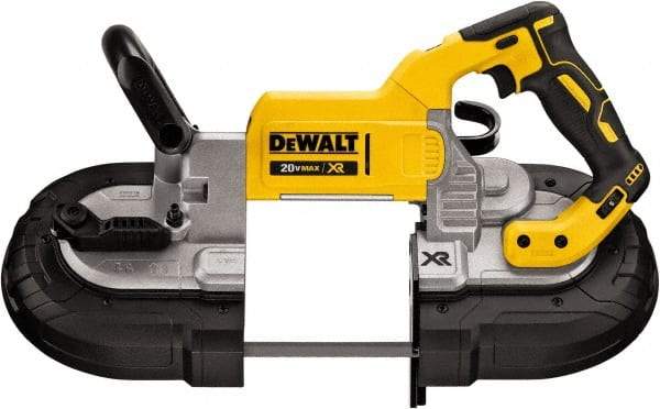 DeWALT - 20 Volt, 44-7/8" Blade, 490 SFPM Cordless Portable Bandsaw - 4-3/4" (Round) & 5" x 4-3/4" (Rectangle) Cutting Capacity, Lithium-Ion Battery Not Included - Benchmark Tooling