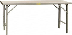 Little Giant - 84 Wide x 36" Deep x 42" High, Steel Heavy-Duty Folding Leg Table - Straight Edge, Adjustable Height Folding Legs, Gray - Benchmark Tooling