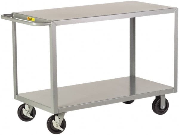 Little Giant - 3,600 Lb Capacity, 24" Wide x 53-1/2" Long x 36" High Shelf Cart - 2 Shelf, Steel - Benchmark Tooling