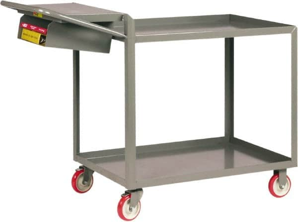 Little Giant - 1,200 Lb Capacity, 24" Wide x 52" Long x 40" High Shelf Cart - 2 Shelf, Steel - Benchmark Tooling