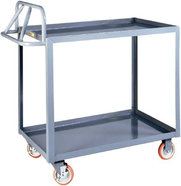 Little Giant - 1,200 Lb Capacity, 24" Wide x 53-1/2" Long x 42" High Shelf Cart - 2 Shelf, Steel - Benchmark Tooling