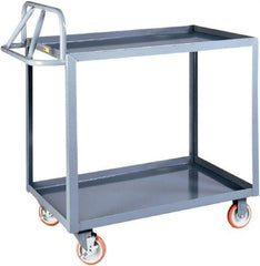 Little Giant - 1,200 Lb Capacity, 30" Wide x 53-1/2" Long x 42" High Shelf Cart - 2 Shelf, Steel - Benchmark Tooling