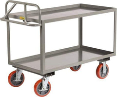 Little Giant - 3,600 Lb Capacity, 24" Wide x 53-1/2" Long x 42" High Shelf Cart - 2 Shelf, Steel - Benchmark Tooling