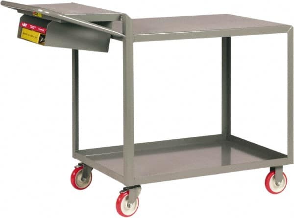 Little Giant - 1,200 Lb Capacity, 24" Wide x 64" Long x 40" High Shelf Cart - 2 Shelf, Steel - Benchmark Tooling