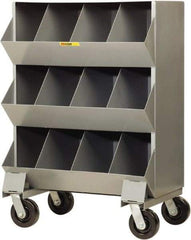 Little Giant - 2,400 Lb Capacity, 32" Wide x 20" Long x 45-1/2" High Storage Bin Cart - Steel, 4 Swivel Casters - Benchmark Tooling