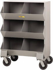 Little Giant - 2,400 Lb Capacity, 32" Wide x 20" Long x 45-1/2" High Storage Bin Cart - Steel, 4 Swivel Casters - Benchmark Tooling