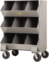 Little Giant - 2,400 Lb Capacity, 32" Wide x 20" Long x 45-1/2" High Storage Bin Cart - Steel, 4 Swivel Casters - Benchmark Tooling