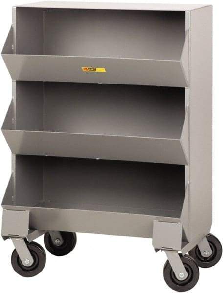 Little Giant - 2,400 Lb Capacity, 32" Wide x 20" Long x 45-1/2" High Storage Bin Cart - Steel, 4 Swivel Casters - Benchmark Tooling