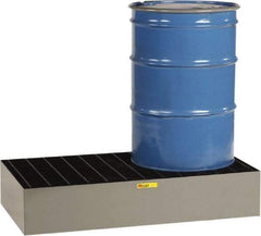 Little Giant - 66 Gal Sump, 3,000 Lb Capacity, 2 Drum, Steel Spill Deck or Pallet - 25" Long x 51" Wide x 12" High - Benchmark Tooling