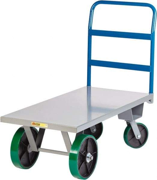 Little Giant - 4,000 Lb Capacity Steel Platform Truck - Steel Deck, 24" OAW, Polyurethane Casters - Benchmark Tooling
