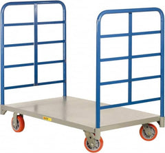 Little Giant - 3,600 Lb Capacity Steel Double End Rack Platform Truck - Steel Deck, 24" OAW, Polyurethane Casters - Benchmark Tooling