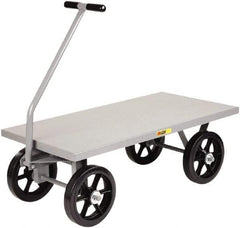 Little Giant - 3,500 Lb Capacity Steel Heavy-Duty Wagon - Steel Deck, 30" OAW, Mold On Rubber Casters - Benchmark Tooling