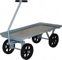 Little Giant - 3,500 Lb Capacity Steel Wagon Truck - Steel Deck, 36" OAW, 72" Platform Length x 16-1/2" Platform Height, Mold On Rubber Casters - Benchmark Tooling