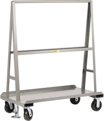 Little Giant - 2,000 Lb Capacity Steel A-Frame Truck - Steel Deck, 36" OAW, Phenolic Casters - Benchmark Tooling